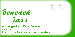 benedek kass business card